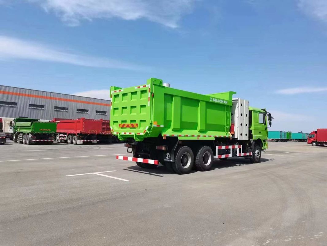 10 چرخ SHACMAN F3000 CNG کامپ 6x4 یورو V WEICHAI-430HP سبز کامل برای ساخت و ساز و معدن