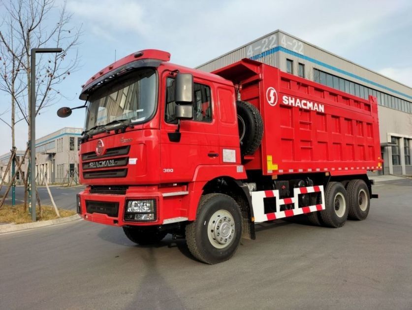SHACMAN F3000 تپپر دامپ کامیون 6x4 WP10.380Hp یورو II قرمز 10 لاستیک با 5175mm