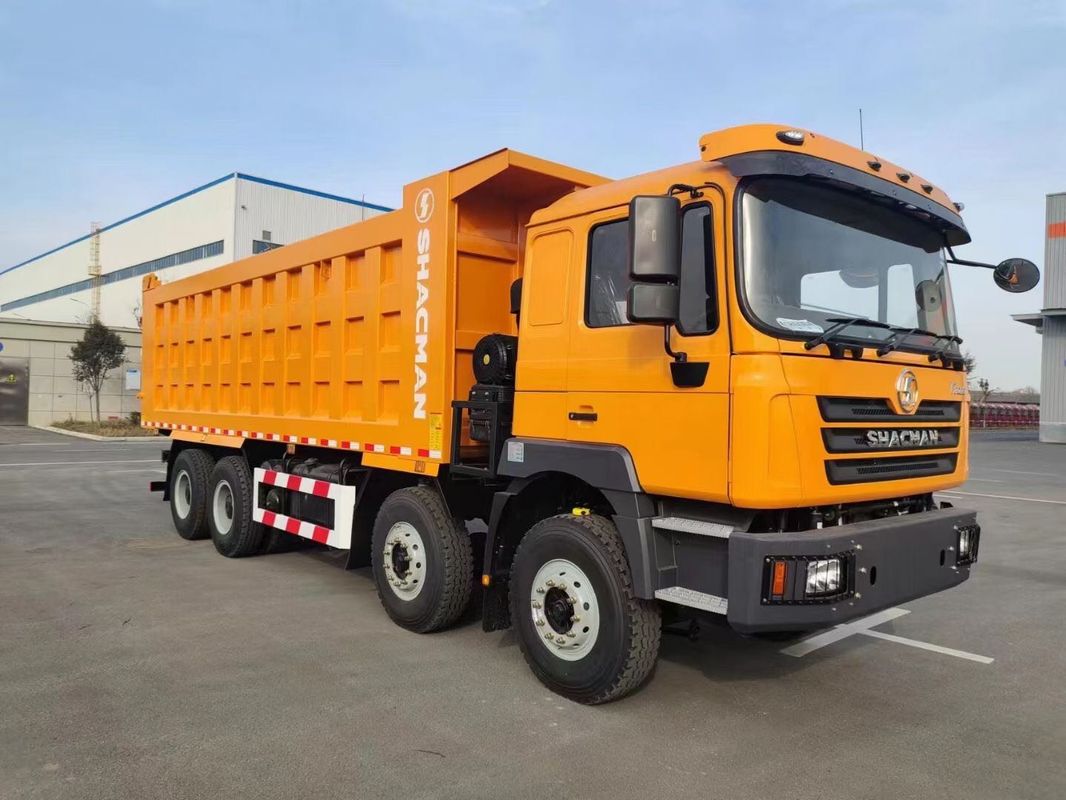 SHACMAN F3000 تپپر دامپ کامیون 8x4 380HP یورو II نارنجی 12 چرخ موتور WEICHAI
