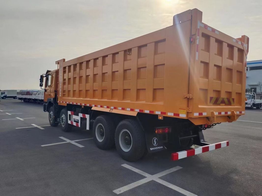 SHACMAN F3000 تپپر دامپ کامیون 8x4 380HP یورو II نارنجی 12 چرخ موتور WEICHAI