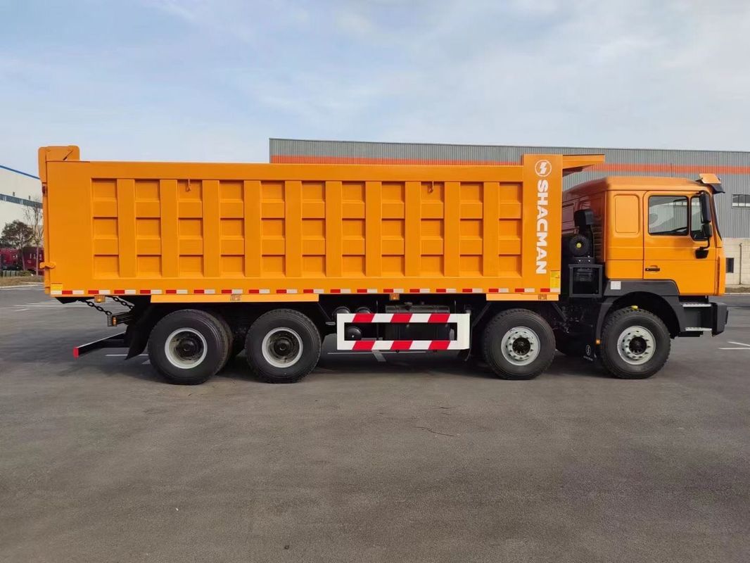 SHACMAN F3000 تپپر دامپ کامیون 8x4 380HP یورو II نارنجی 12 چرخ موتور WEICHAI
