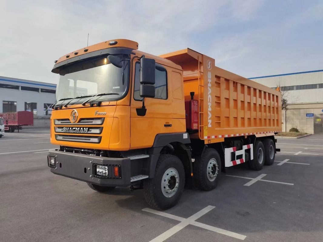 SHACMAN F3000 تپپر دامپ کامیون 8x4 380HP یورو II نارنجی 12 چرخ موتور WEICHAI