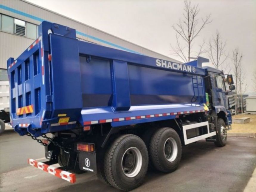SHACMAN Dump Truck 6x4 H3000 340 EuroII جعبه باربری آبی برای تپ کننده نوع U