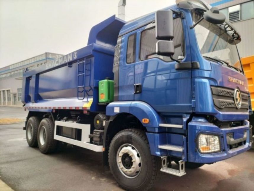 SHACMAN U-Cargo Box Dump Truck 6x4 H3000 380 EuroII Blue Tipper کابین استاندارد 12.00R20 لاستیک