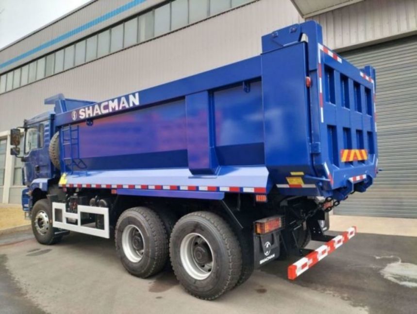 SHACMAN U-Cargo Box Dump Truck 6x4 H3000 380 EuroII Blue Tipper کابین استاندارد 12.00R20 لاستیک