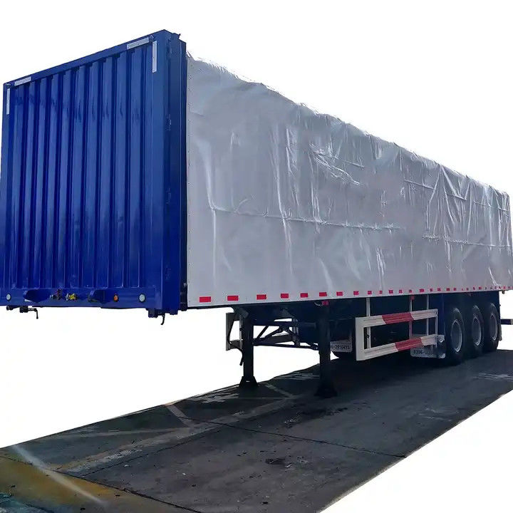 CIMC Side Curtain Semi Trailer 3 محور وانت نوع جعبه نیمه تریلر برای حمل بار پالت