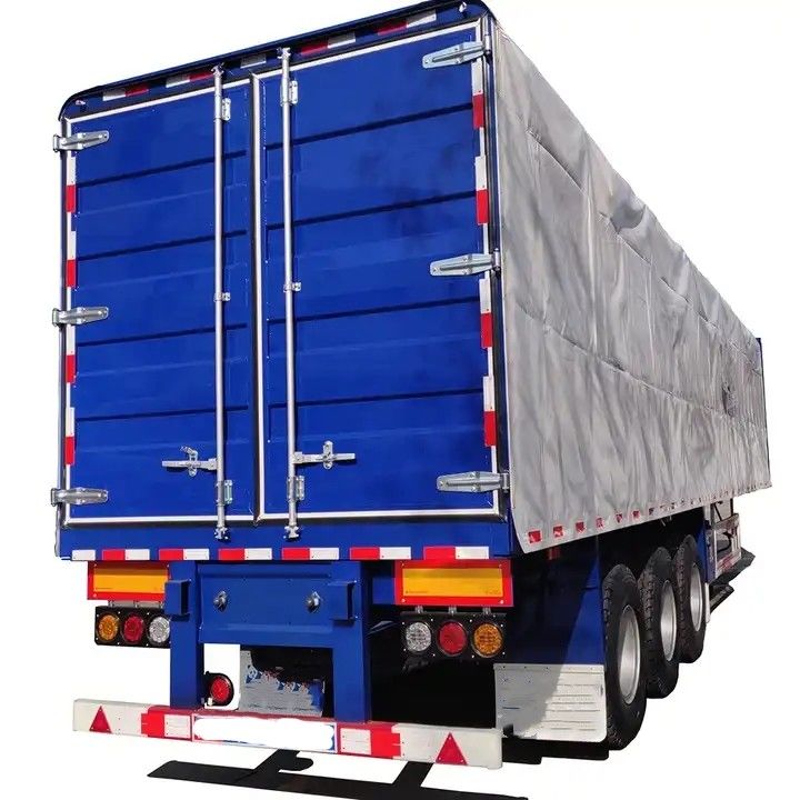 CIMC Side Curtain Semi Trailer 3 محور وانت نوع جعبه نیمه تریلر برای حمل بار پالت
