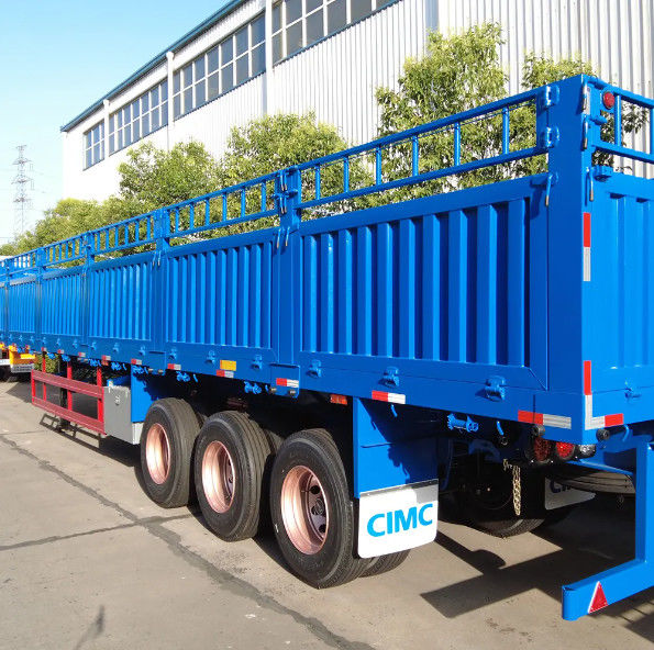 CIMC 3 محور 4 محور حصار باربری نیمه تریلر 60 80 تن با قفل پیچ کنتینر