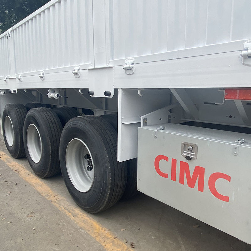 CIMC 3 / 4 محور حصار نیمه تریلر 60 70 تن حصار بار کامیون SHACMAN